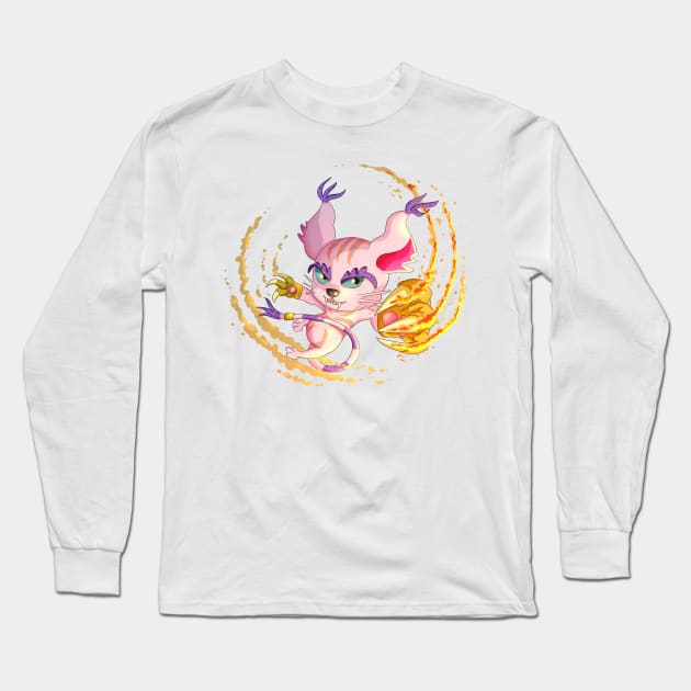 X Cat Monster Digital Long Sleeve T-Shirt by Loganue